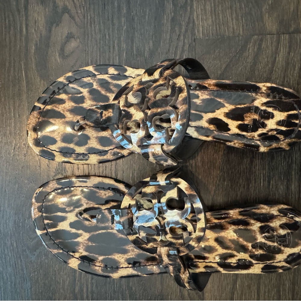 Tory Burch leopard Miller sandals - Picture 2 of 5